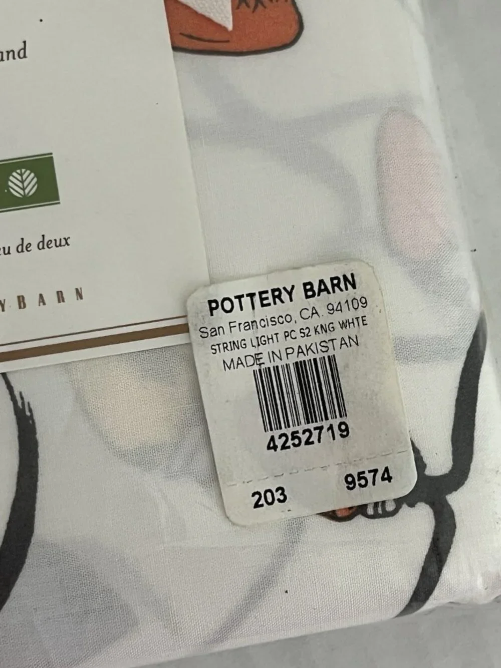 Pottery Barn Foundations String Light Pillowcases King Set of 2 Christmas NEW